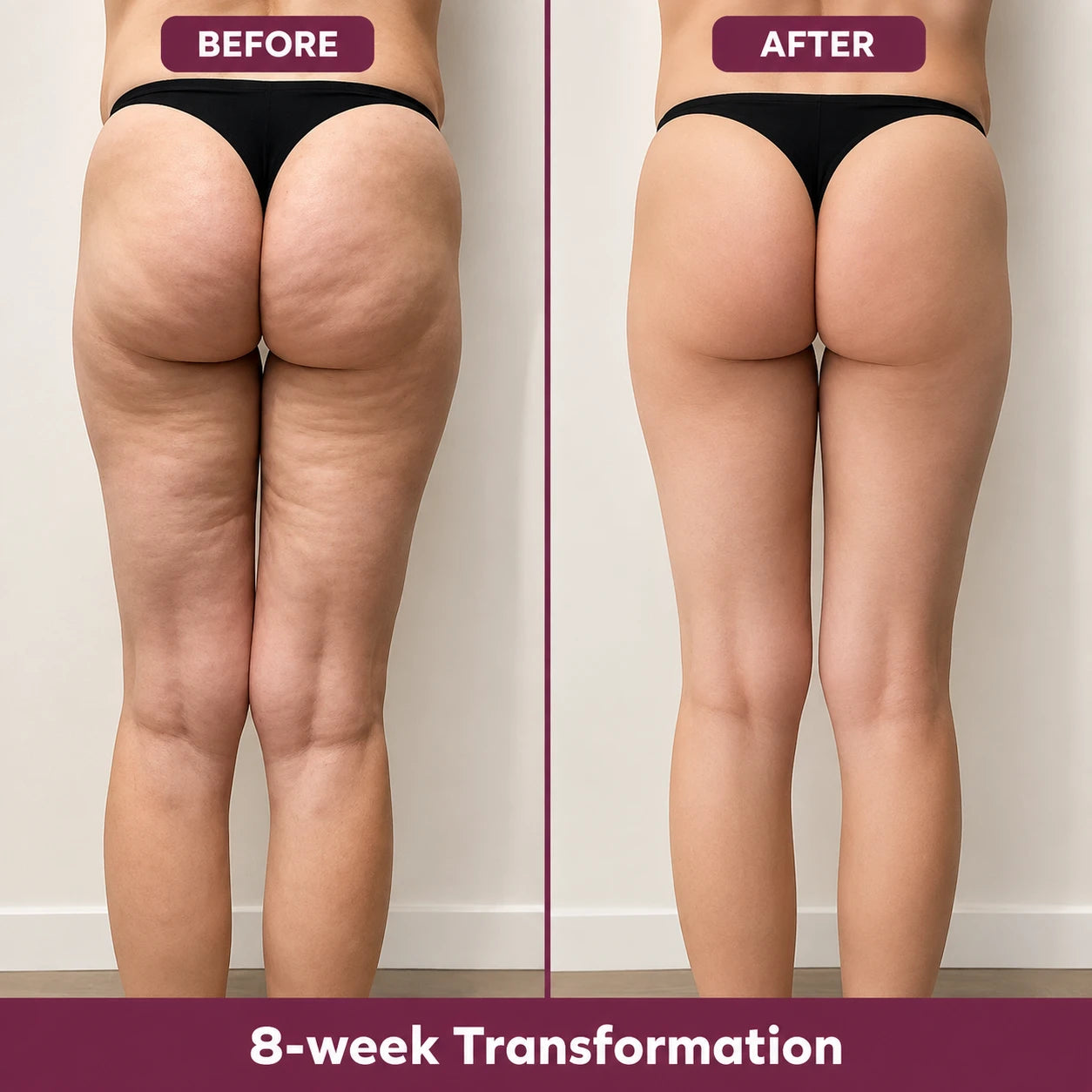 Before and after wearing the 3D Sculpting Leggings