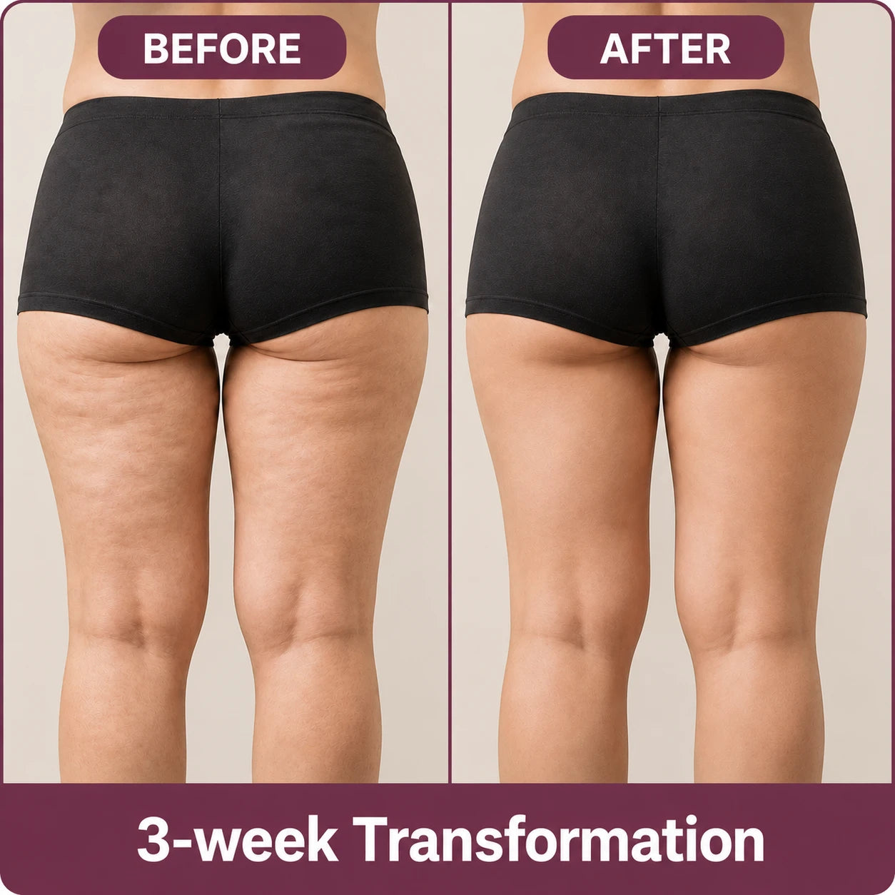 Before and after wearing the 3D Sculpting Leggings